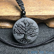 Natural Obsidian Tree of Life Pendant necklace charm for spiritual protection, grounding, and everyday wear.