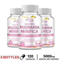 Natural Pueraria Mirifica breast support capsules bottle for women's wellness support and daily use.