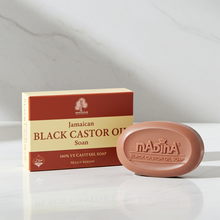Madina Natural Soap with Jamaican Black Castor Oil for gentle skin cleansing, bathing, and personal care use.