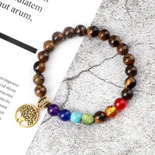 Natural Stone 7 Chakra Life Tree Reiki Bracelet gemstone bracelet for energy alignment, meditation, and holistic healing practice.