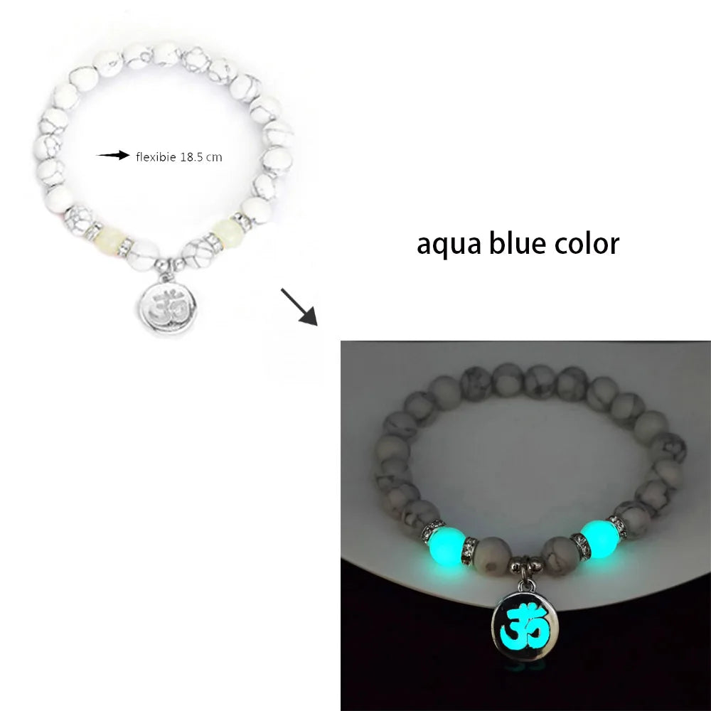 Luminous Natural Stone Lotus Bracelet beaded bracelet for daily accessorizing, yoga wear, and spiritual-inspired fashion.