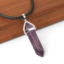 Natural stone bullet crystal necklace pendant for boho fashion, spiritual use, and daily accessorizing.
