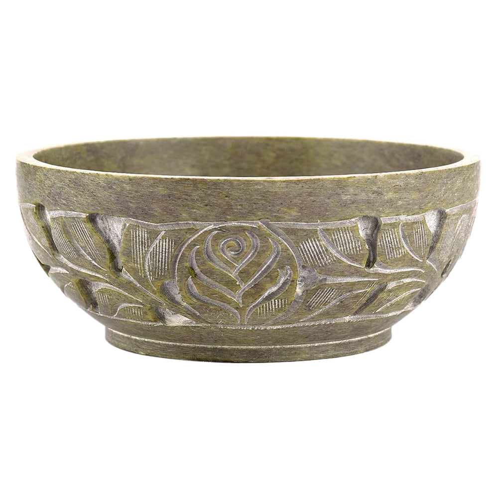 Natural Stone Carved Smudge Bowl for burning sage, loose herbs, and resin incense during cleansing rituals.