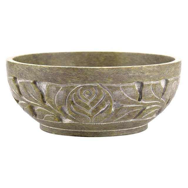 Natural Stone Carved Smudge Bowl for burning sage, loose herbs, and resin incense during cleansing rituals.