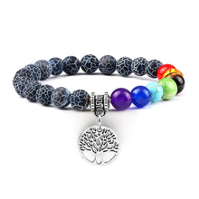 Natural stone chakra Life Tree meditation bracelet for calming focus, Reiki healing, and energy balance.
