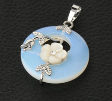 Natural stone donut ring flower pendant for handmade necklaces, jewelry crafting, and casual fashion styling.