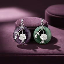 Natural Stone Flower Donut Pendant necklace charm for jewelry making, layering, and everyday accessory wear.
