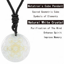 Natural stone Metatron's Cube pendant necklace for energy healing, sacred geometry practice, and personal balance.