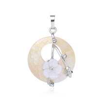 Natural stone open circle flower pendant for necklace crafting, artisan jewelry design, and stylish daily wear.