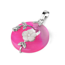 Natural stone open ring flower pendant for pendant necklaces, jewelry making, and casual outfit styling.