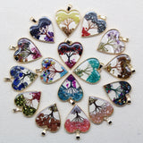 Natural stone Tree of Life charms pack of six for DIY bracelets, necklace pendants, and meaningful gift making.