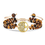 Natural Tiger Eye bead bracelet with charm for everyday wear, spiritual styling, and layered jewelry use.