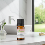 Natural Vetiver Essential Oil glass bottle for essential oil blending, massage oils, and soothing self-care routines.