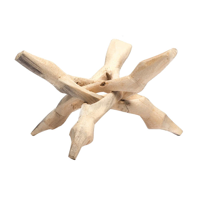 Natural wooden cobra tripod stand 4 inches for displaying spheres, eggs, and decorative orbs.