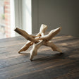 Natural wooden cobra tripod stand 6 inches for displaying spheres, eggs, and decorative orbs.