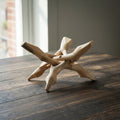 Natural wooden cobra tripod stand 6 inches for displaying spheres, eggs, and decorative orbs.