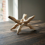 Natural wooden cobra tripod stand 6 inches for displaying spheres, eggs, and decorative orbs.