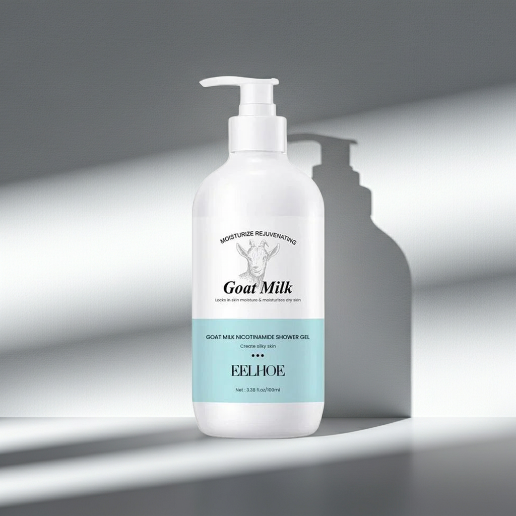 Goat Milk Niacinamide Shower Gel bottle for gentle bathing, skin nourishment, and everyday shower care.