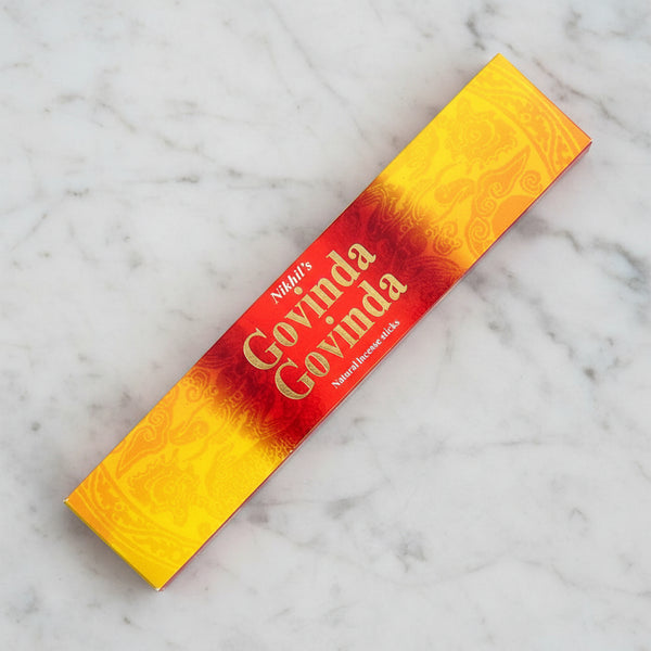 Nikhil's Govinda Govinda Incense for meditation and prayer.