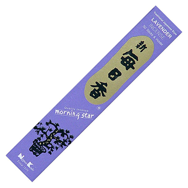 Nippon Kodo Morning Star Lavender Incense Sticks for relaxation and calming ambiance.