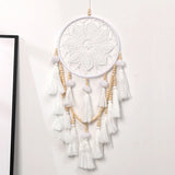 Nordic Tassel Dreamcatcher Wind Chime hanging decor for bedroom styling, nursery decoration, and boho home accent use.