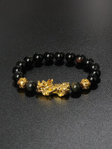 Obsidian Pixiu Feng Shui lucky bracelet for attracting good fortune, protection, and mindful daily wear.