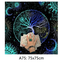 Mystic Tarot & Divination Tablecloth table cover for occult readings, tarot card sessions, and divination purposes.