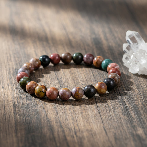 Ocean Jasper elastic bracelet with 8mm round beads