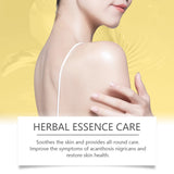 OceAura Bee Venom Body Cleansing Soap showing shoulder skin care benefits on yellow background.