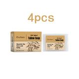 Oceaura Handmade Beef Tallow Soap Bar and packaging display on white background.