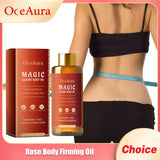 OceAura Body Firming and Moisturizing oil bottle for skin-softening massage, body hydration, and firming skincare use.