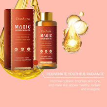 OceAura body oil bottle for firming and hydration, massage routines, and maintaining softer-feeling skin.