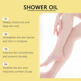 Close-up of skin showing OceAura Coconut Body Wash Oil 100g hydrating and smoothing effect.