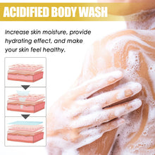 Hand lathering OceAura Coconut Vanilla Moisturizing Body Wash Gel 100g showing rich foam and cleansing action.