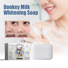 OCEAURA Donkey Milk Whitening Soap packaging details for daily face and body brightening cleansing.