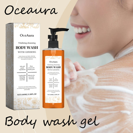 OceAura Hydrating Body Wash Gel Refreshing 100g main product shot with packaging.