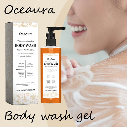 OceAura Hydrating Body Wash Gel Refreshing 100g main product shot with packaging.