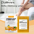 Oceaura Turmeric Lemon Soap Bar packaging for skin brightening, deep cleansing, and daily face care.