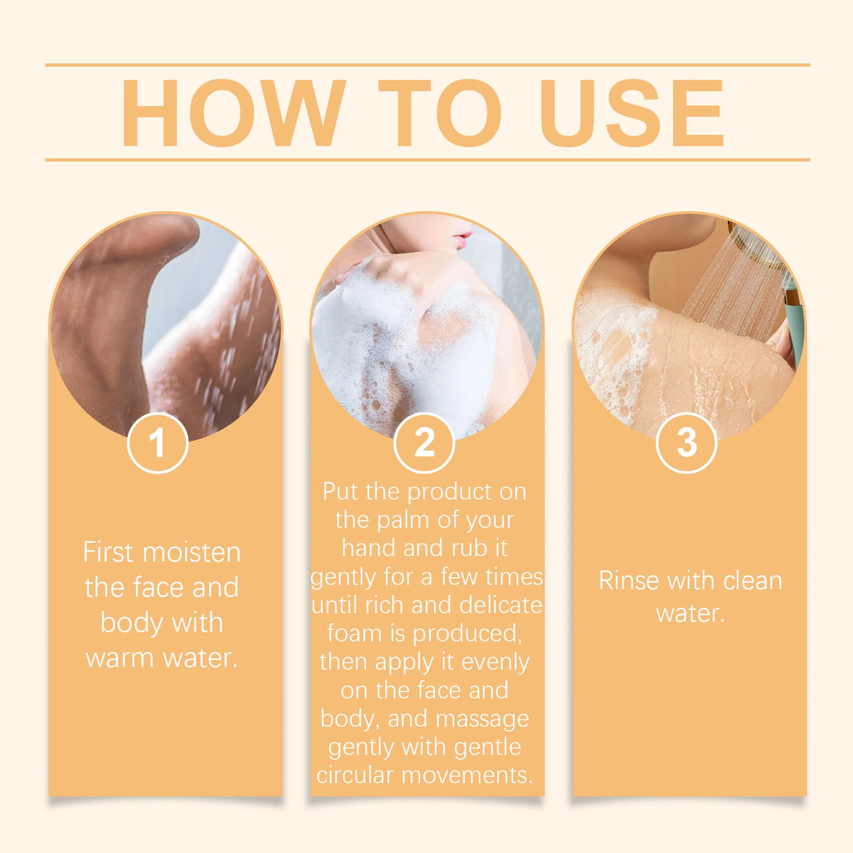 How to use Oceaura Turmeric Lemon Soap Bar with three-step instructions for face and body cleansing.
