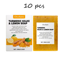 Oceaura Turmeric Lemon Soap Bar and packaging for brightening, purifying, and daily skin care.