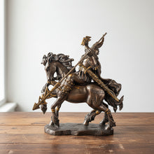 Odin riding Sleipnir statue for pagan decor, sacred space display, and Viking-inspired collection use.