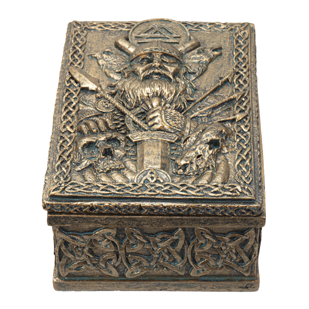 Odin trinket box collectible storage box for holding jewelry, charms, and Norse mythology keepsakes.