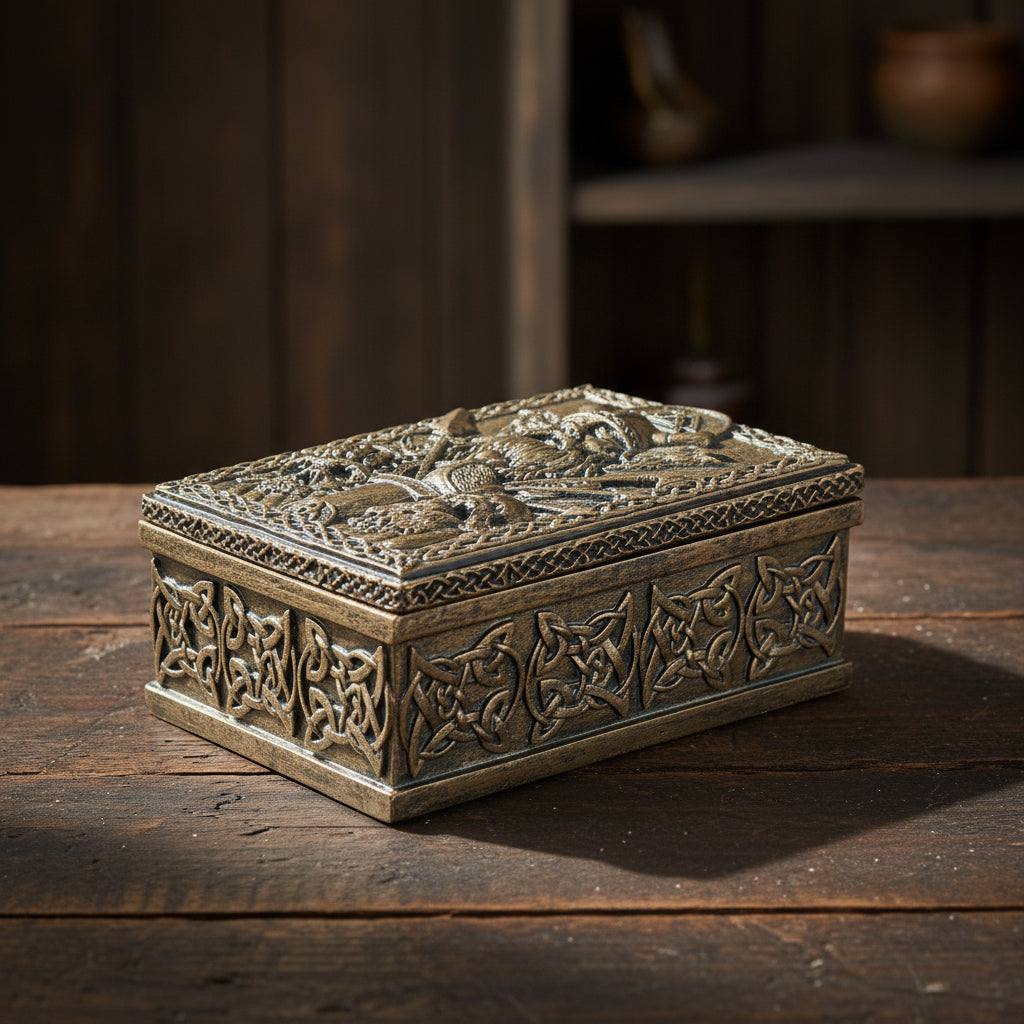 Odin trinket box storage box for organizing rings, earrings, and small Viking-themed accessories.