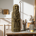 Odin volcanic stone statue figure for home decor, altar display, and Norse mythology collection use.