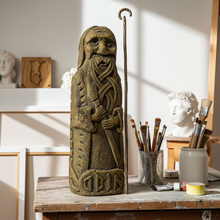 Odin volcanic stone statue figure for home decor, altar display, and Norse mythology collection use.