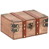 Old world pirate treasure box with vintage look for storing treasures, desk accessories, and nautical decor accents.