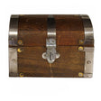 Old World treasure chest decorative wooden box for storing trinkets, jewelry, and small keepsakes.