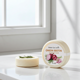 Onion & Biotin Shampoo Soap bar for hair cleansing, scalp care, and regular shower use.