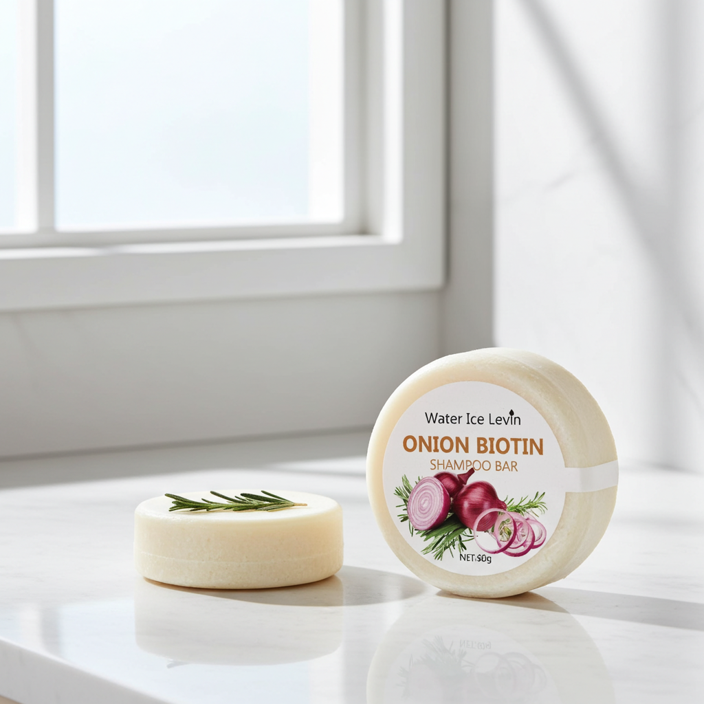 Onion & Biotin Shampoo Soap bar for hair cleansing, scalp care, and regular shower use.