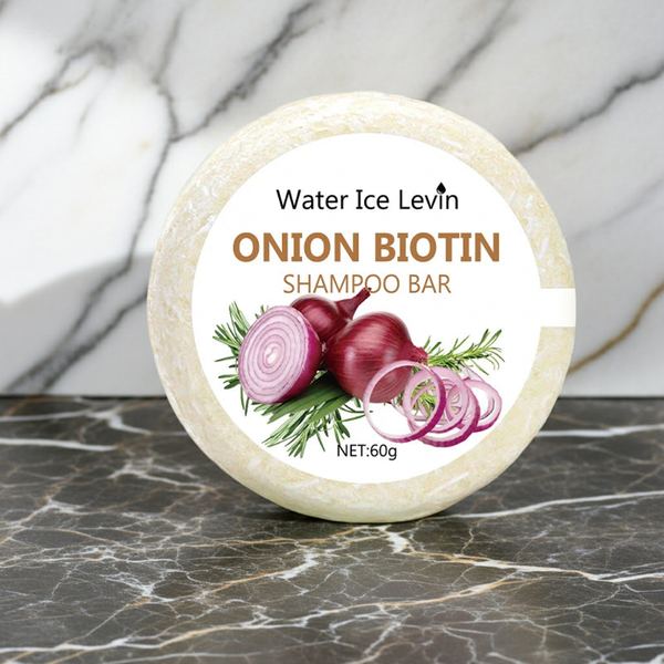 Onion & Biotin Shampoo Soap 60g bar for cleansing hair, supporting scalp care, and daily shampoo use.